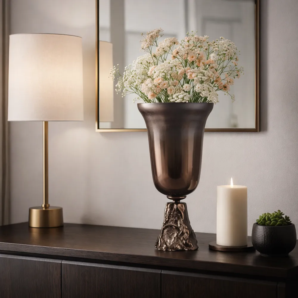 EVANDERCLIFF BRONZE GLASS VASE 18 (IN)