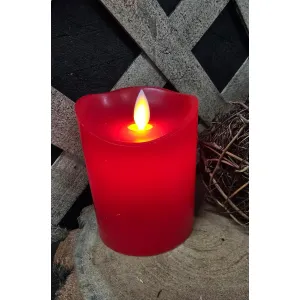 Bright Red 3x4in Moving Flame LED Candle 2