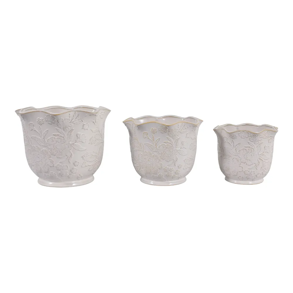 CLAYBROOK SET OF 3 IVORY PLANTER 9 (IN)