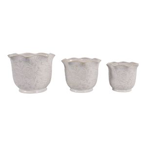 CLAYBROOK SET OF 3 IVORY PLANTER 9 (IN) 4