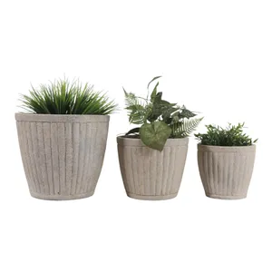 DUFFYLAKE SET OF 3 TAN PLANTER 13 (IN) 3