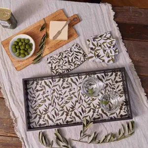 Olives Printed Paper Cocktail Napkins (Pack of 25) 4