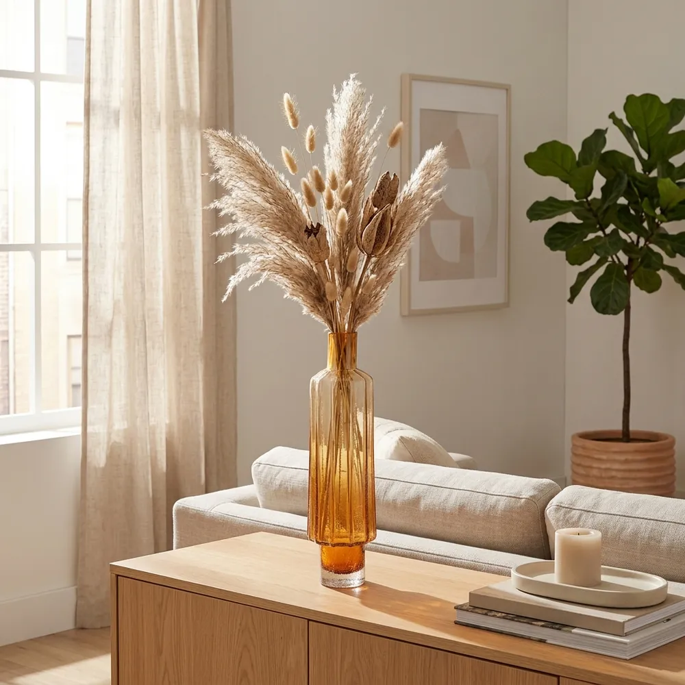 VINSON ORANGE GLASS VASE 20 (IN)