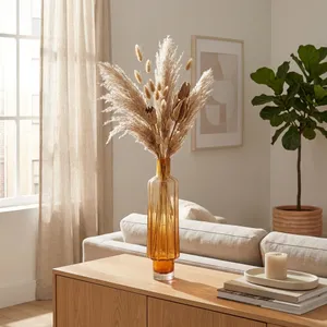 VINSON ORANGE GLASS VASE 20 (IN) 2