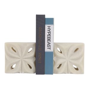 ROSEGATE SET OF 2 WHITE BOOKENDS 6 (IN) 3