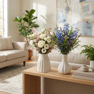 DOVERMORE SET OF 2 IVORY VASES 7 (IN) 6