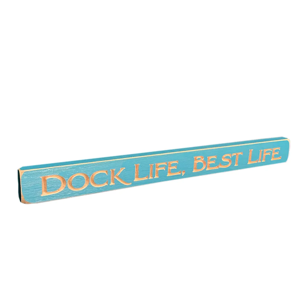 18" USA DOCK LIFE BEST LIFE BARNWOOD SIG