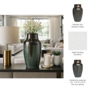 HEDLEYHOLM BRONZE VASE 22 (IN) 8