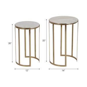 PEARLBEACH SET OF 2 WHITE TABLE 23 (IN) 10