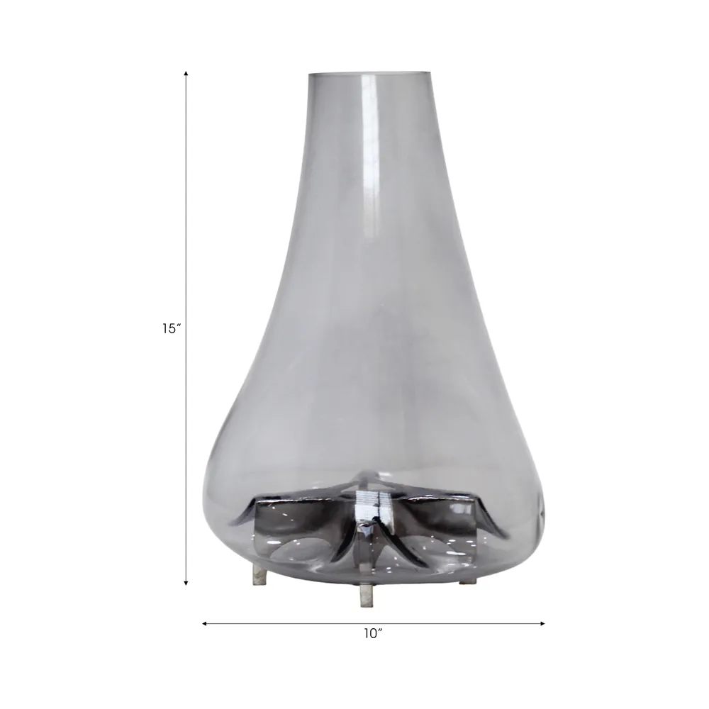 HAYFORDROSE SILVER GLASS VASE 15 (IN)