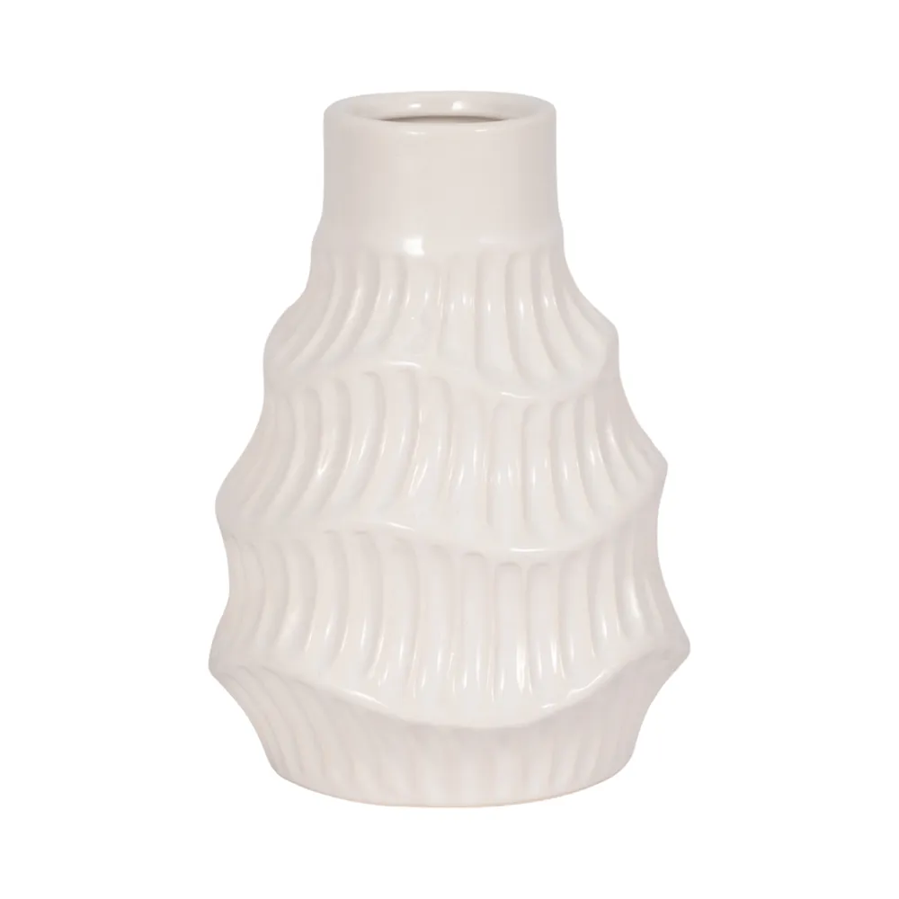 WELDONBEACH WHITE VASE 8 (IN)