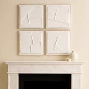 HACKETTCREST SET OF 4 WHITE ART 20 (IN) 12
