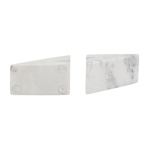 HUTTONLAKE SET OF 2 WHITE BOOKENDS 6 (IN) 7