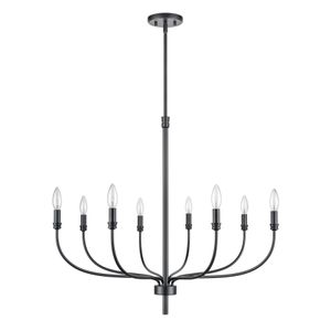 Newland 34'' Wide 8-Light Chandelier - Matte Black 2