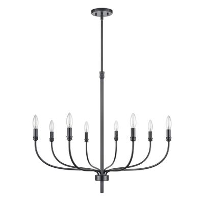 Newland 34″ Wide 8-Light Chandelier - Matte Black