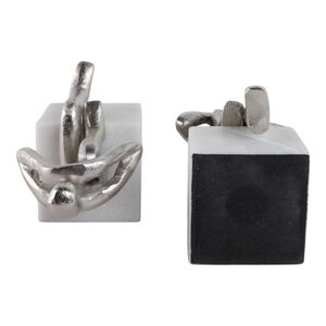 HARPERSHAW SET OF 2 SILVER BOOKENDS 8 (IN) 6