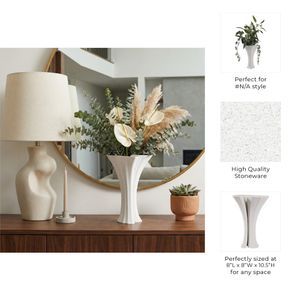WRENMORE WHITE VASE 11 (IN) 11