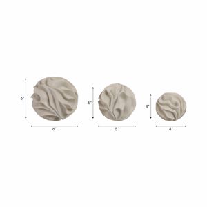 MILLERWELL SET OF 3 WHITE ORBS 6 (IN) 8