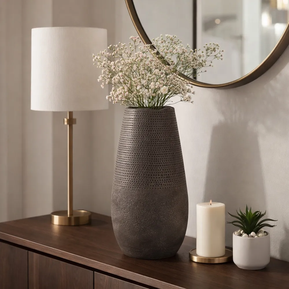NORAHAVEN BROWN VASE 19 (IN)