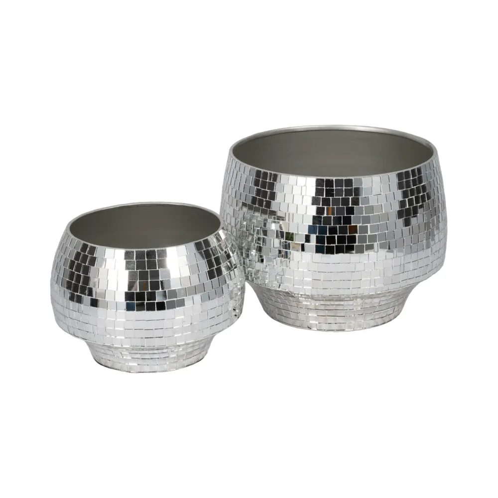 ANTONSHAW SET OF 2 SILVER PLANTER 8 (IN)