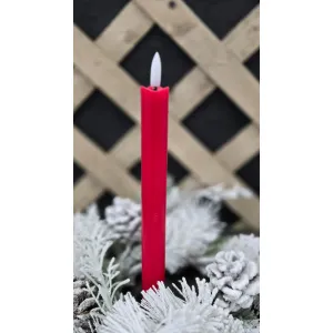 Christmas Red 10in Realistic Flame Taper Set of 2 2