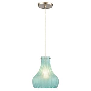 Coastal Scallop 8'' Wide 1-Light Mini Pendant - Satin Nickel 1