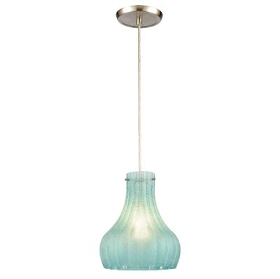 Coastal Scallop 8″ Wide 1-Light Mini Pendant - Satin Nickel