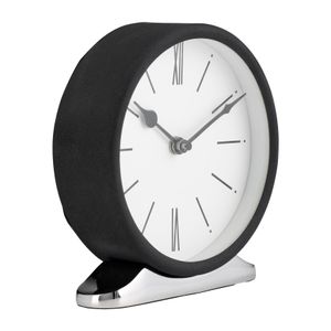 METAL,7"H,CANDID TABLE CLOCK,WHITE/BLACK 3