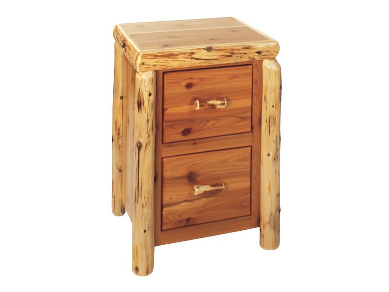 Cedar Log Two Drawer File Cabinet - Coffee 2