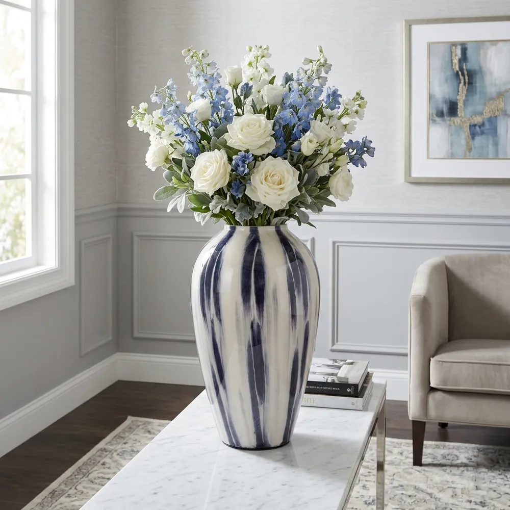 ARLOVIEW BLUE GLASS VASE 20 (IN)