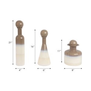 RAYMONDRUN SET OF 3 IVORY VASES 21 (IN) 8