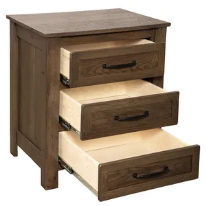 Heritage Oak XL Three Drawer Nightstand 3