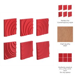 DOVERTON SET OF 6 RED ART 14 (IN) 11