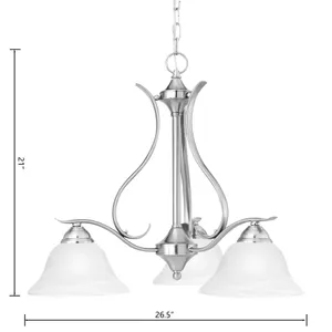 Prestige 26.5'' Wide 3-Light Chandelier - Brushed Nickel 2