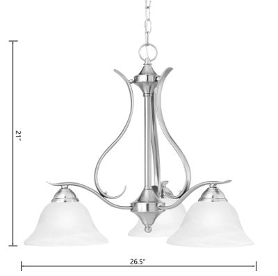 Prestige 26.5'' Wide 3-Light Chandelier - Brushed Nickel