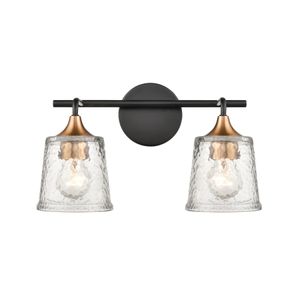 Hamy 15'' Wide 2-Light Vanity Light - Matte Black 1