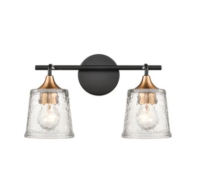Hamy 15″ Wide 2-Light Vanity Light - Matte Black
