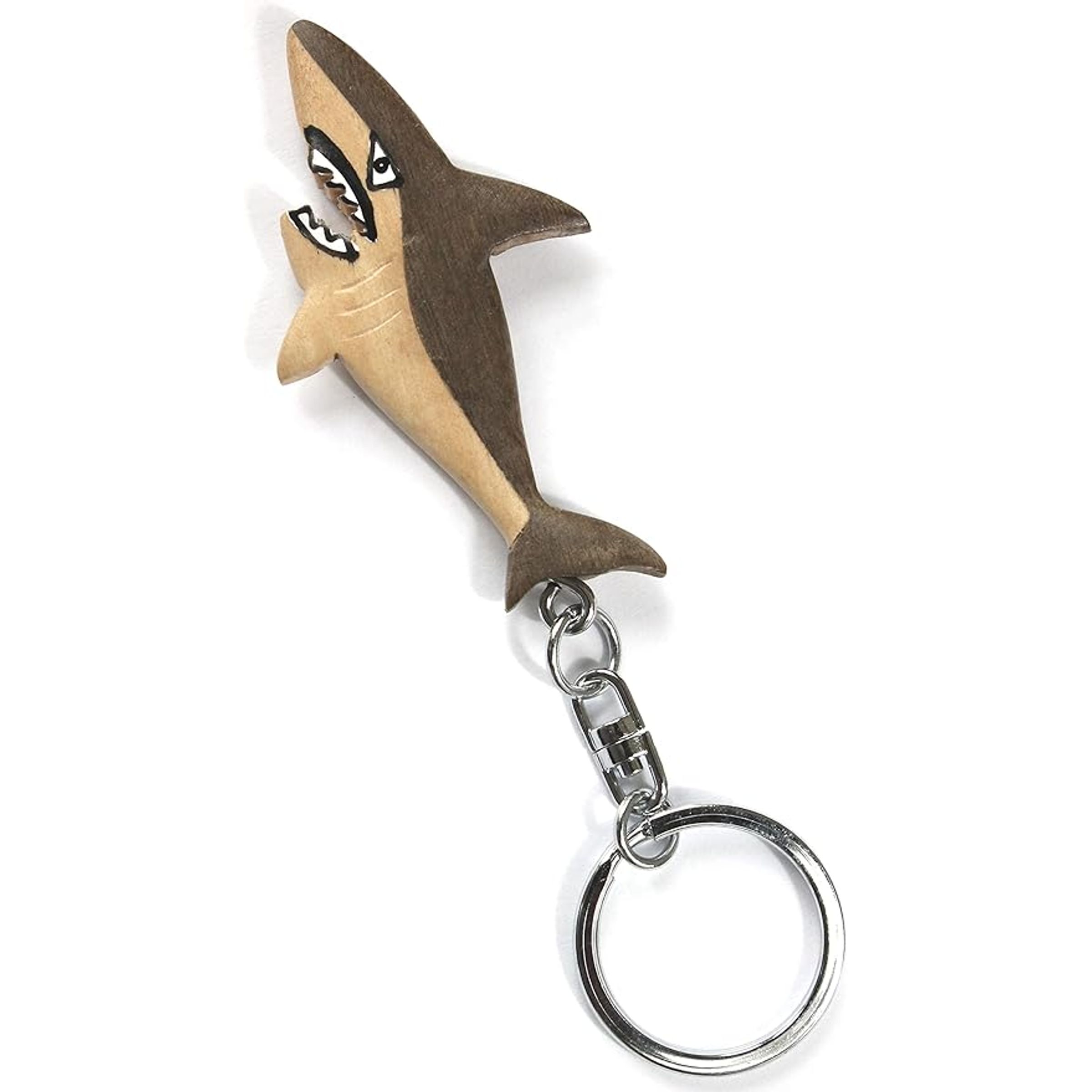 BAMBOO & CHROME KEYCHAIN - SHARK