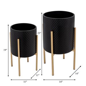 HAYFORDTON SET OF 2 BLACK PLANTER 23 (IN) 9