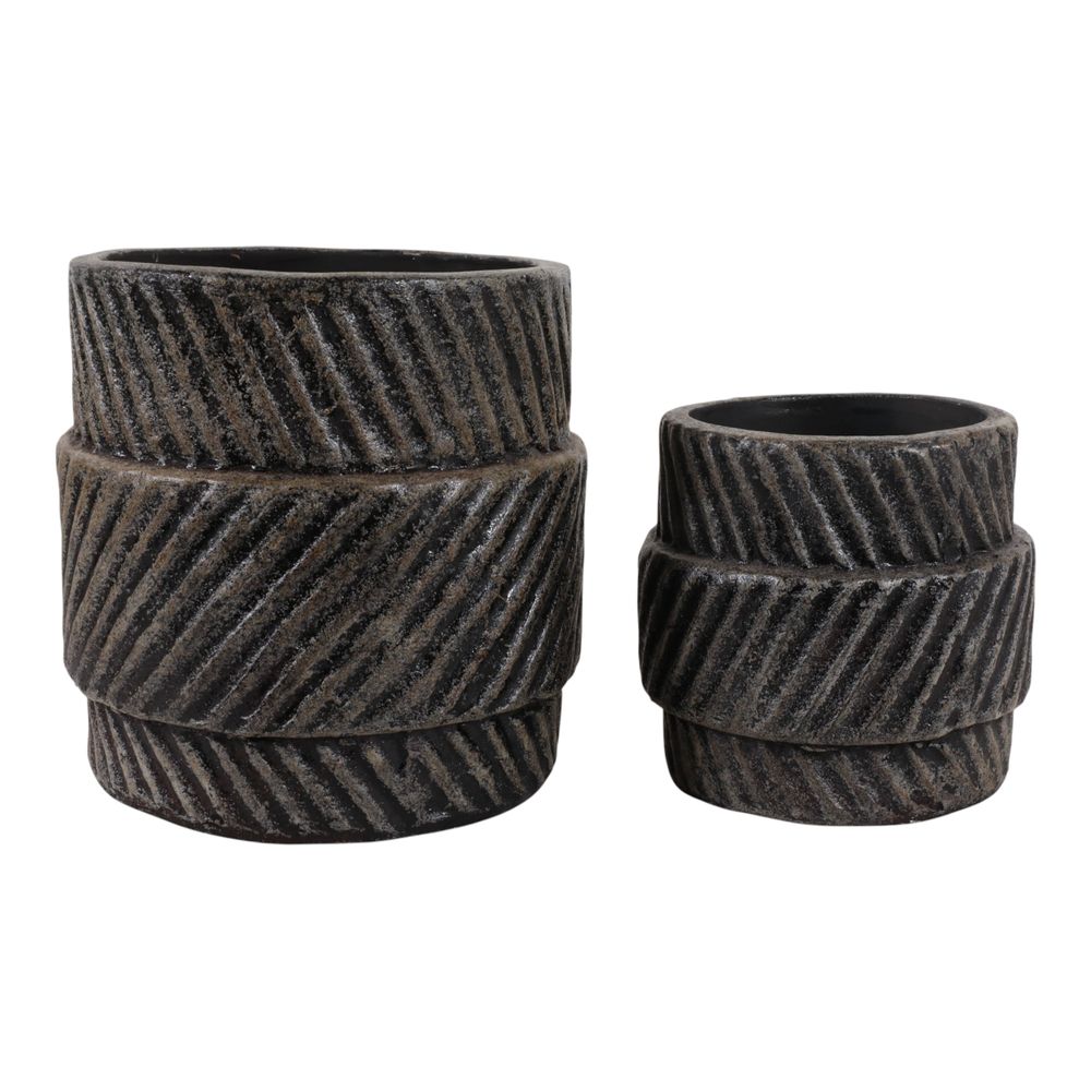 BELLCROSS SET OF 2 BLACK PLANTER 10 (IN)