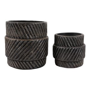 BELLCROSS SET OF 2 BLACK PLANTER 10 (IN) 5