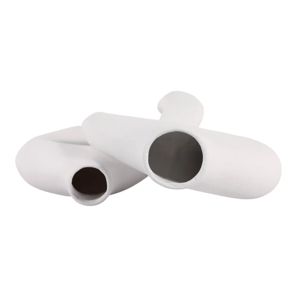 BURGESSVALE SET OF 2 WHITE VASES 13 (IN)