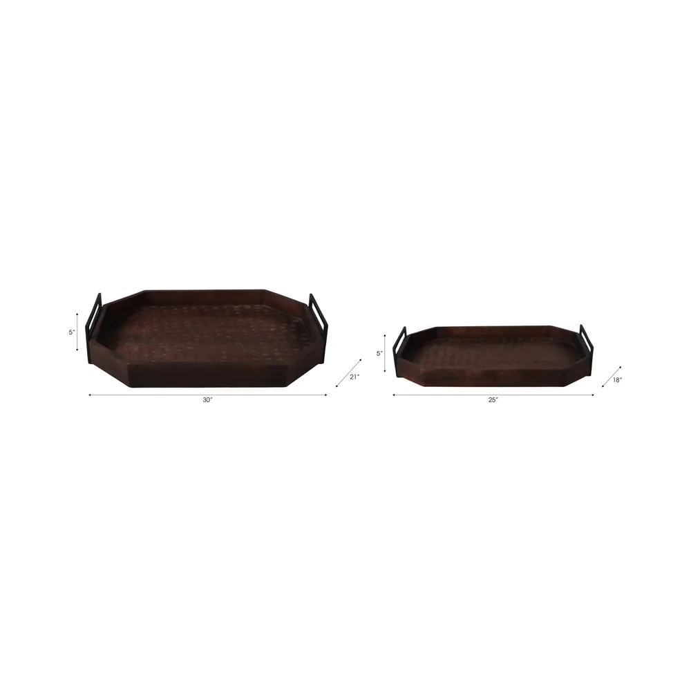 ERINOAK SET OF 2 BROWN TRAY 5 (IN)