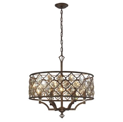 Armand 24″ Wide 6-Light Chandelier - Weathered Bronze