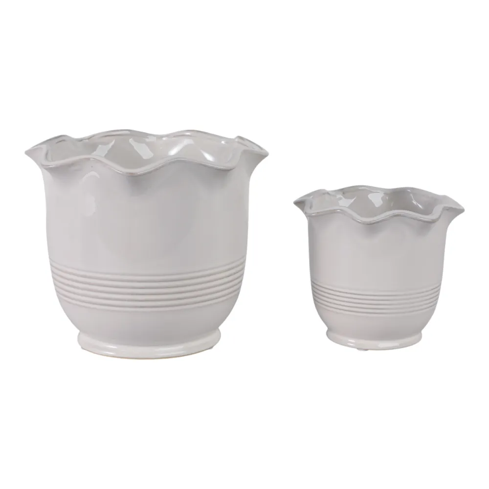 LENNONMOOR SET OF 2 IVORY PLANTER 8 (IN)