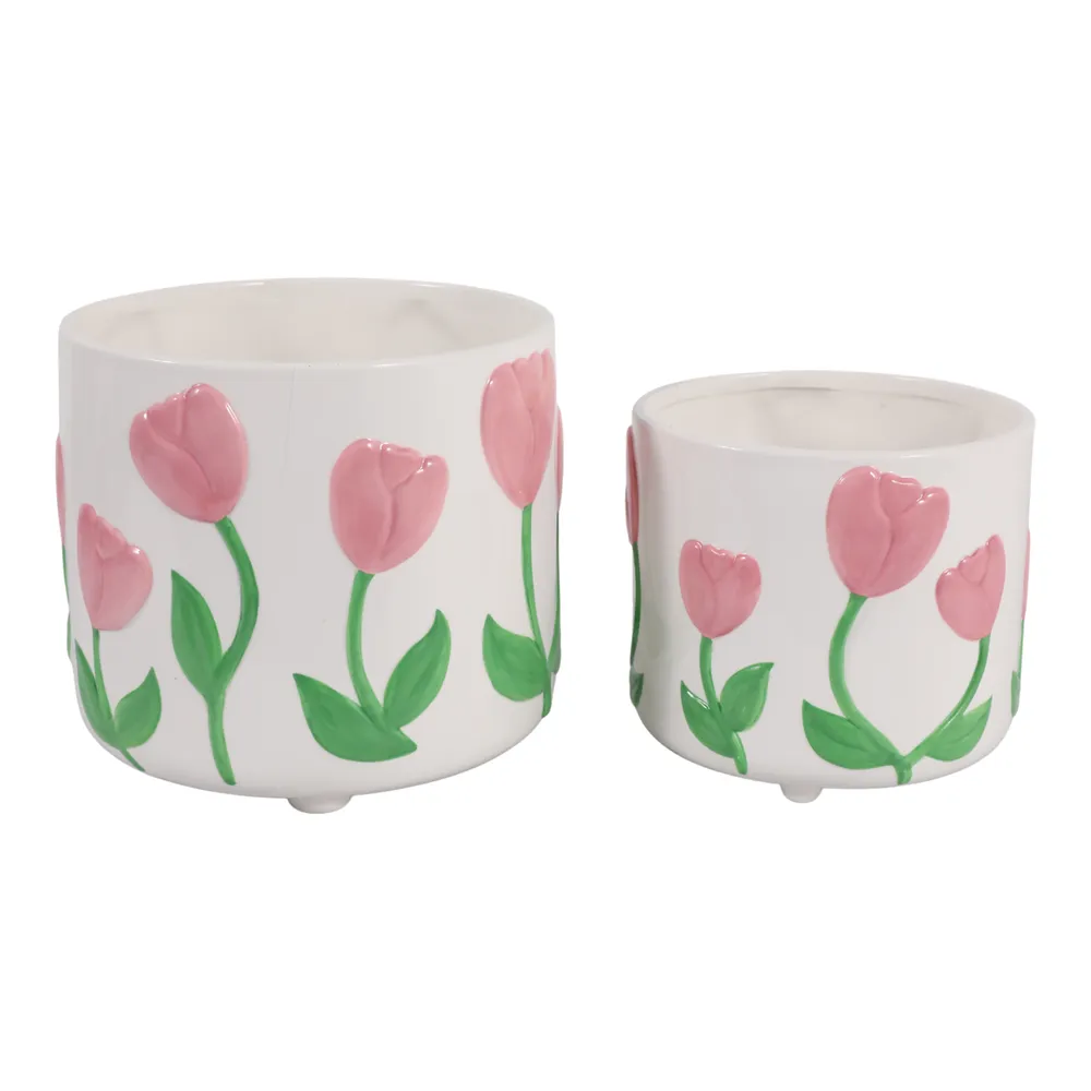 GARTONDALE SET OF 2 PINK PLANTER 8 (IN)