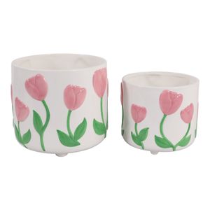 GARTONDALE SET OF 2 PINK PLANTER 8 (IN) 5