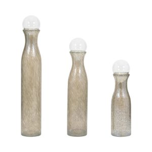 BRYNHAVEN SET OF 3 GRAY GLASS VASES 22 (IN) 5