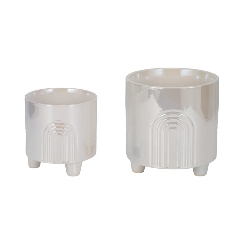 JASPERWAY SET OF 2 IVORY PLANTER 8 (IN)