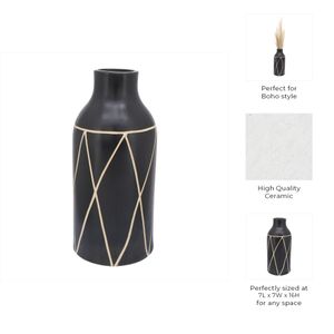 FENTONMOOR BLACK VASE 16 (IN) 10